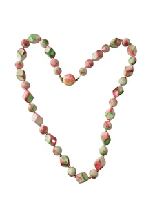 VINTAGE FUNKY BEAD NECKLACE W/ NEON COLORS AND BOX CLASP~HONG KONG~ - Picture 1 of 4