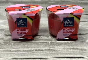 2er Set - Glade 3-Docht Duftkerzen - Wundermelone - Limited Edition - 6,8oz EA - Bild 1 von 3