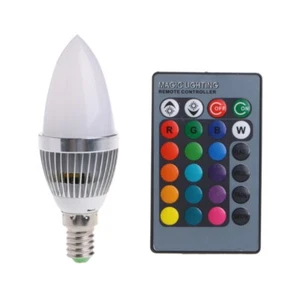 E14 3W RGB LED 15 Colors Changing Light Bulb Lamp for w/Remote Control - Picture 1 of 9