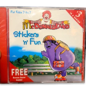 Mcdonald's Vintage McDonaldland Stickers Fun CD-ROM PC #3 Ronald Windows 3.1 95 - Picture 1 of 4