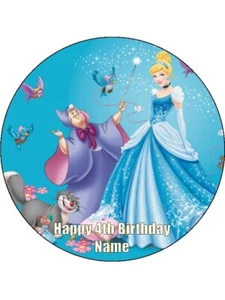 Cinderella Edible Cake Toppers Wafer Cake & Cupcake Decorations (2 Sizes) - Picture 1 of 4