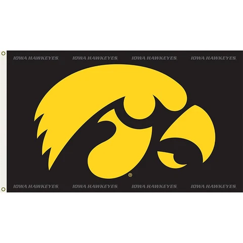 Iowa Hawkeyes 3' x 5' Flag - Black Cover