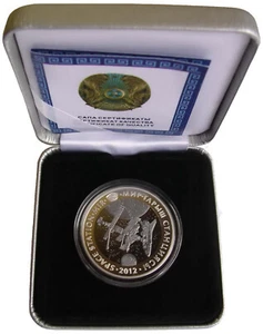 KASACHSTAN  500 TENGE - "SPACE STATION MIR"- 2012, TANTAL, ETUI,ZERT., 5000 EX - Zdjęcie 1 z 1