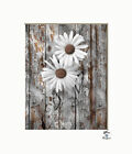 Brown Rustic Wall Decor Pictures, Daisy Flowers Matted Wall Art (Handmade)