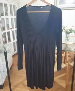 Seed Femme Dress Womens Black Tunic Knit Stretch Pleated T-Shirt Casual Size S - Foto 1 di 5