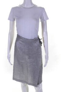 Strenesse Womens Draped High Rise Knee Length Pencil Skirt Grey Size 6