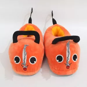 Chainsaw Man Pochita 3d Plush Slippers Men Women Soft Stuffed Warm Floor Shoes - Picture 1 of 11
