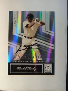 Wendell Fairley 2007 Donruss Elite Auto #d/500 San Francisco Giants Spedizione gratuita!! - Foto 1 di 4