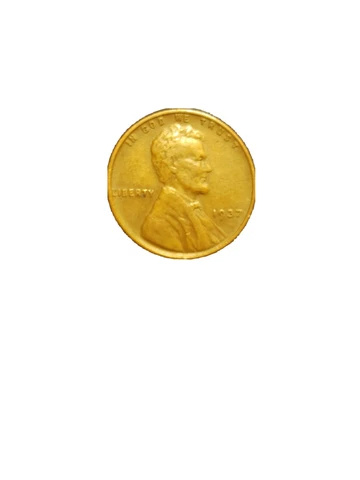 1937 wheat penny no mint mark Rare Error Cover