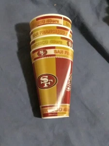 *{J180) Vintage San Francisco 49ers Plastic Cups Set Of 4 - Picture 1 of 9