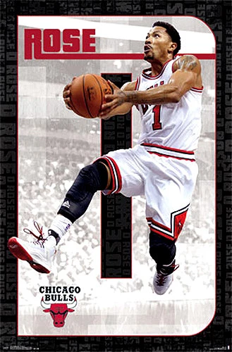 DERRICK ROSE Chicago Bulls 2014 NBA Basketball Official 22x34 Wall POSTER - Image 1 of 1
