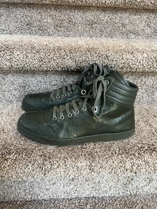 Gucci Men's Olive GG Plus High Tops Leather Sneakers. Size UK 10 G / US 11. - Picture 1 of 15
