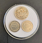 TRAVANCORE Silver Coins - 1112 1/4 RUPEE - KM#62 & 1112 ONE FANAM - KM#61, (2)