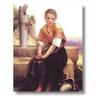 Victorian Girl By Well Tuscan Wall Picture Art Print