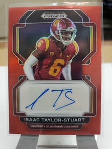 2022 Panini Prizm Draft Picks Isaac Taylor-Stuart Rookie Autographs Red Prizm...