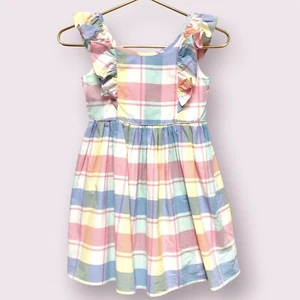 Tommy Bahama Girls Pastel Plaid Ruffle Dress Size 7 Spring Easter Sundress Party - Picture 1 of 9