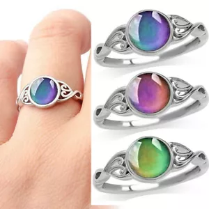 Girl Mood Ring Color Change Gemstone Rings Temperature Control Jewelry Gifts New - Picture 1 of 11
