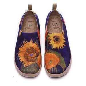 Men Size 6-11 UIN Slip On Shoes Canvas Comfortable Loafers "Sunflower 2" - Picture 1 of 15