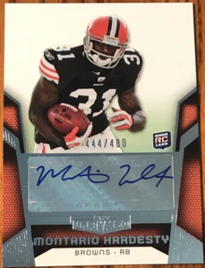 2010 Topps Unrivaled Rookie Autographs Montario Hardesty #108 #’d 444/480 - Picture 1 of 2