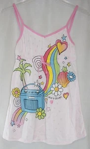 Canotta Juniors David & Golia rosa fiore arcobaleno radio cami con cinturino - Foto 1 di 2
