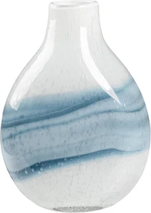Andrea Mouth Blown Glass Vase for Home Decor - 11" Tall Handmade Glass Decor for - Picture 1 of 8