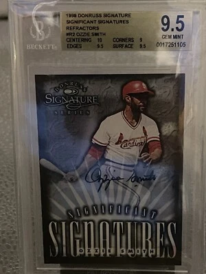 1998 Donruss Signature Significant Signatures #R2 Ozzie Smith BGS 9.5/10 Auto - Image 1 of 3