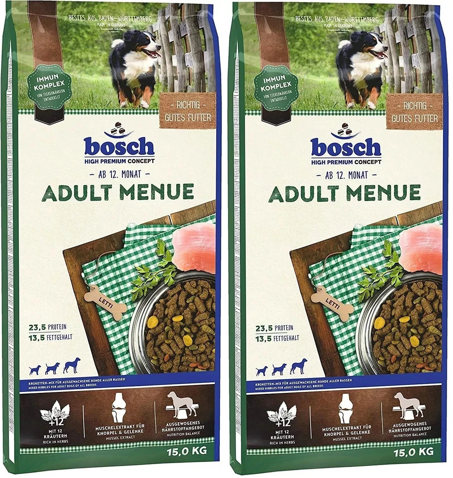 Hundefutter Bosch HPC Adult Menue Trockenfutter mit Geflügel 2x15kg - Bild 1 von 4