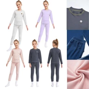 Unisex Kids Set Thermal Outfit Boys Suit Girls Nightwear With Pants Costume - Picture 1 of 59