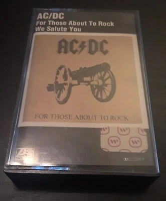 AC/DC: For Those About To Rock... 1981 WEA Musik German Import OG Cassette VG+  - Image 1 of 4