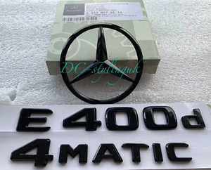 Gloss Black Rear Star Badge & Emblems for E400d S213 2017 + Estate Only - Imagen 1 de 2