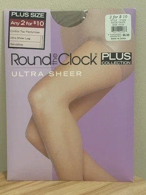 Pantimedias Round The Clock Control Top Sandalia Ultra Transparente Satinado Taupe 1X - 2X Foto 1 de 4