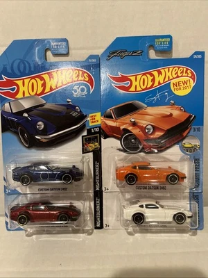 Hot Wheels Custom Datsun 240z Lote, Nightburnerz, Fresco de Fábrica, Naranja, Blanco Foto 1 de 4