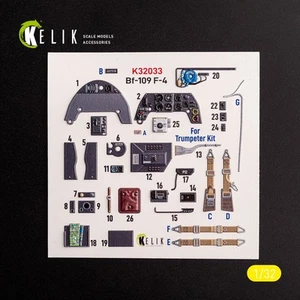 Calcomanías 3D interiores Messerschmitt BF-109 F-4 1:32 para kit trompetista KeliK K32033 - Imagen 1 de 14