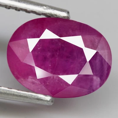 1.41Ct. Natural Gemstone Ruby Purplish Red Oval Normal Heated Tanzania Ravishing - Image 1 of 4
