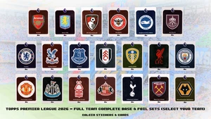 Topps Premier League 2026 - Full Team Sets All Base Foil Cards 2025/26 - Select - Picture 1 of 21