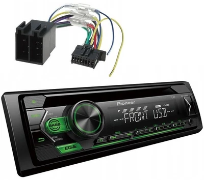 Pioneer DEH-S120UBG Autoradio mit CD MP3 USB AUX 4 # 50W Grün ISO Adapter - Bild 1 von 3
