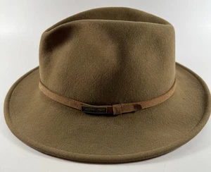 Sombrero Fedora Eddie Bauer LiteFelt Lana Marrón 100% Lana Grande Hecho en EE. UU. - Imagen 1 de 9