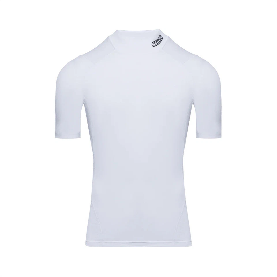 Battle Mock Neck PRO Short Sleeve Compression - White - Youth Large - Image 1 of 1