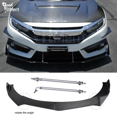 Frontspoiler Lippe Frontlippe + Stützstange Für Honda Fit Accord Civic CR-V HR-V - Bild 1 von 4