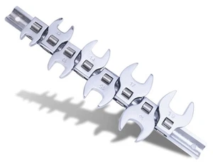 Heaunzy 3/8 Inch Drive Crowfoot Wrench Set, 8-Piece, Metric, Chrome Plated, C... - Picture 1 of 5