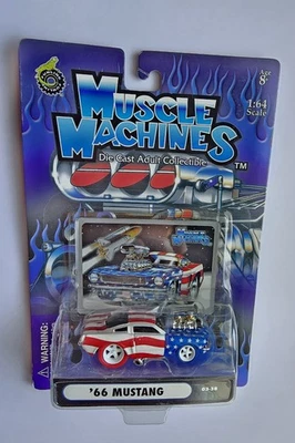 Muscle Machines Stars & Stripes ‘66 Mustang Chase Red White Blue - Image 1 of 3