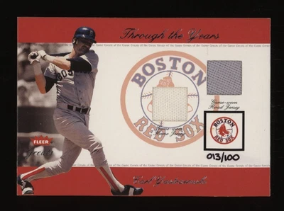 2002 Carl Yastrzemski Fleer Greats Game Worn Dual Jersey Patch #013/100 *NICE* - Image 1 of 2
