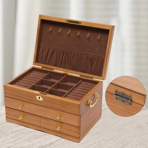 3 Ebenen Schmuckkästchen Dritte Etage Geschenk Ringe Schmuck Case 2 Schubladen - Bild 1 von 24