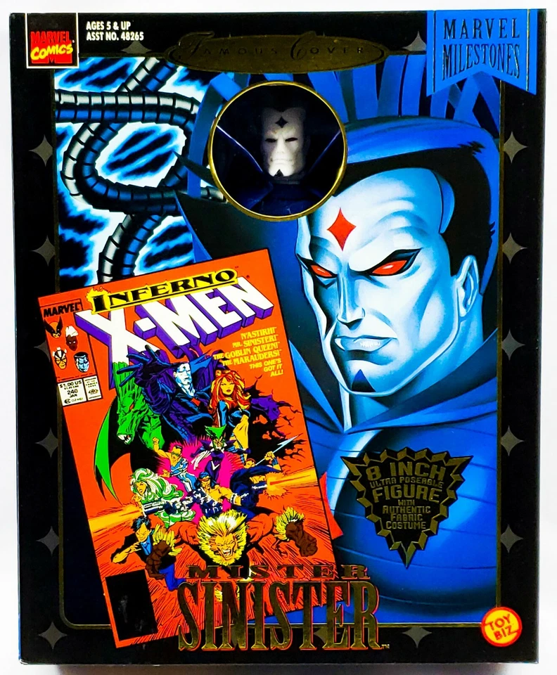 TOYBIZ MARVEL COMICS 1998 FAMOSA PORTADA MISTER SINISTER 8" FIGURA DE ACCIÓN MUÑECA SIN USAR, EN CAJA Foto 1 de 1