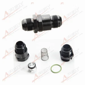 AN12 Aluminium Non Return One Way Check Valve Fuel EFI Fitting Adapter Black - Picture 1 of 9