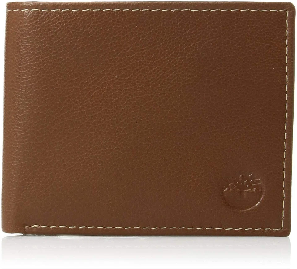 Timberland Passcase Genuine Leather Wallet Color Tan / Brown