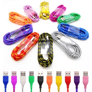 Nylon Braided Micro USB Data Charger Cable fits Sony Xperia X XA Z5 Z3 Z2 Z1 Z - Picture 1 of 3