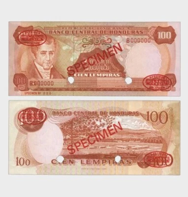 Honduras - 1975 - 100 Lempiras - SPECIMEN - "aUNC+"  #CO7257 - Image 1 of 4