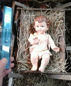Niño Jesús Resina Cuna 26 CM Miniatura Pesebre Shereped S.Gregorio Jesus Crib - Imagen 1 de 1