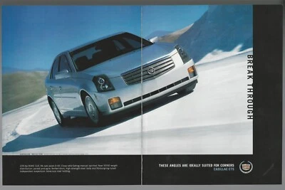 Cadillac CTS 2002 anuncio de 2 páginas, sedán plateado, anuncio impreso Cadillac Foto 1 de 3